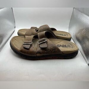 Teva Lodo mens Brown leather Slide Sandals size 9